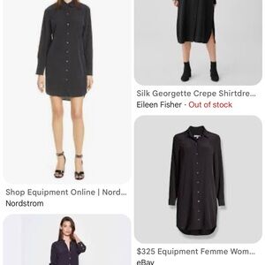 Equipment Black Shirt Dress. 100%silk